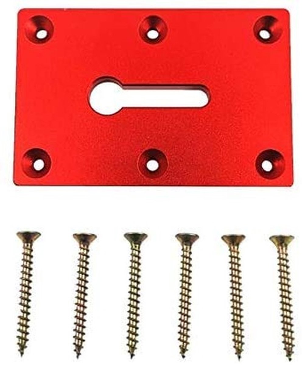 Dailygoods- Bevestigingsplaat 120mm - Aluminium 6061 - Houtbewerking - Tang voor desktop fixatie - Klem installatie - Rood - Montageplaat