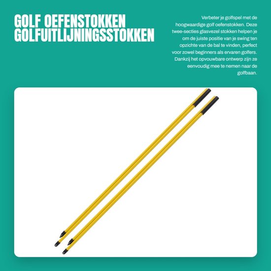 Opvouwbare Golf Uitlijningsstokken - Hulp bij Swing Richting voor Training van Merkloos — afbeelding 4