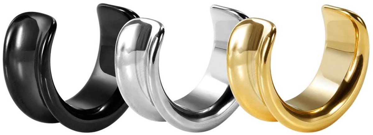 Dailygoods- Roestvrij Staal Oorstekers - Uniseks - Diverse Maten 2g/00g/1 inch - Geschenkpakket - Modieuze Piercingsieraden - Hoogste Kwaliteit