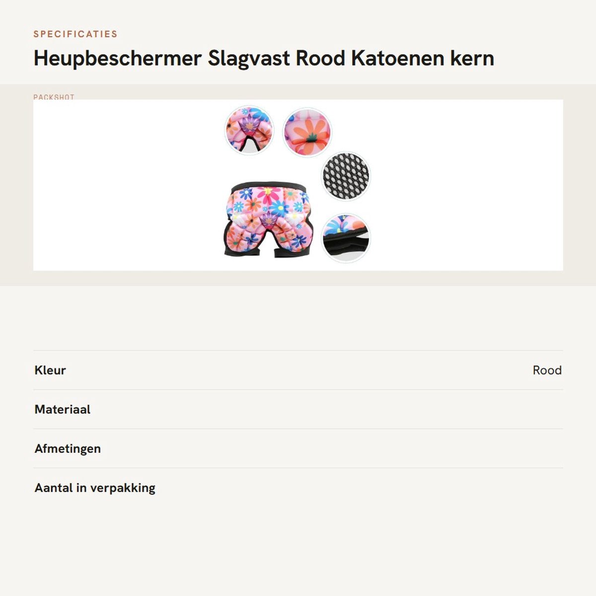 Dailygoods- Heupbeschermer Schokbestendig - Kids Heupbescherming - Verstelbaar - EVA Kussen - Polyurethaan - 36 x 26 cm