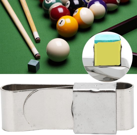 Portable Stainless Steel Magnetic Billiard Chalk Holder Clip - Voor Zwembad en Snooker - Compacte Accessoires voor Cue Tip Chalk van Merkloos — afbeelding 2