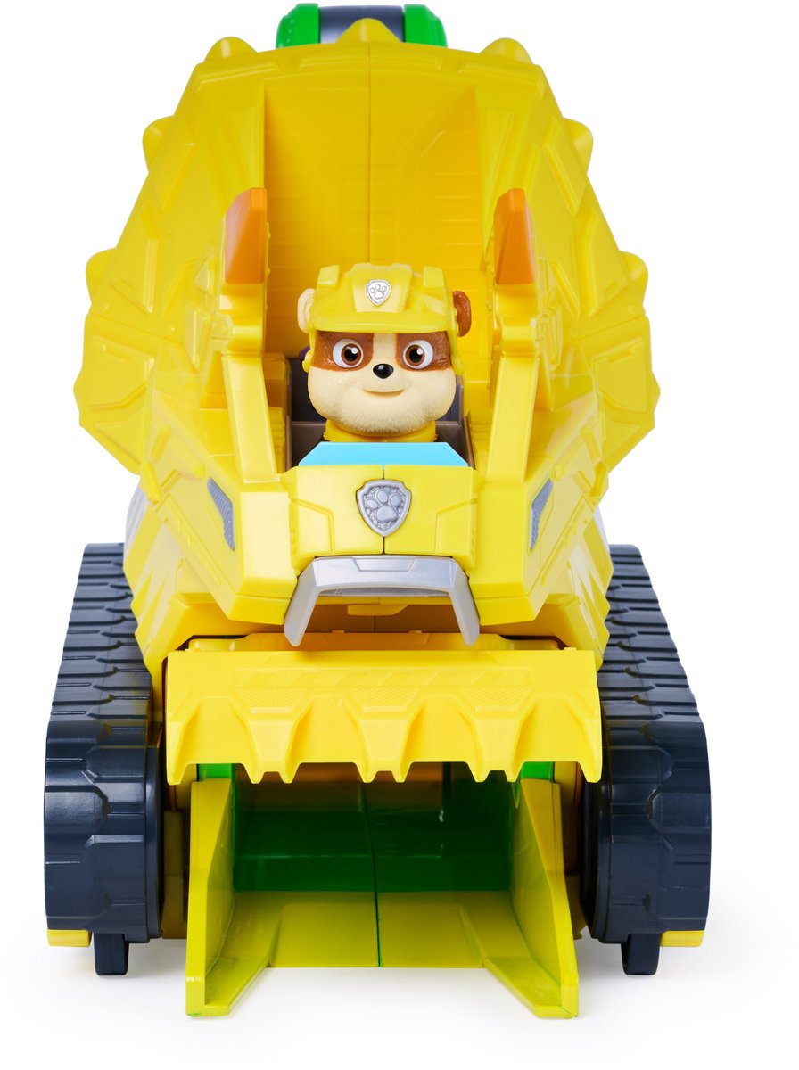 PAW Patrol - De Dino Film - Chomp & Rescue Bulldozer met Rubble-figuur en dinosaurusfiguur, voertuig met happende actie en reddingsklauw - 23 cm — cadeau in Spellen & Speelgoed - foto 8