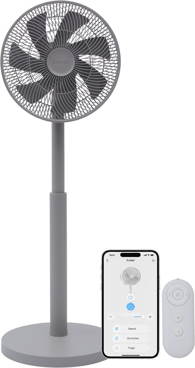 Evolar Smart Ventilator Staand - 18W - Statiefventilator - WiFi - App & Afstandsbediening - EVO-SF18GW