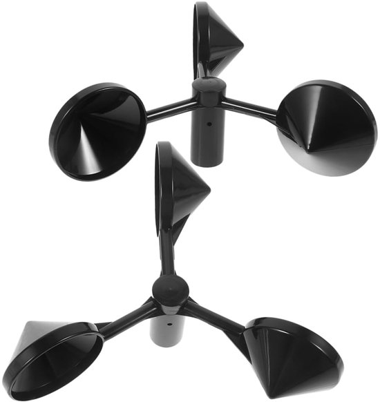 Windmeter Set - Wind Sensor - Weer Meten - Drie Bekers Ontwerp - 15 cm Diameter - Zwart — afbeelding 5