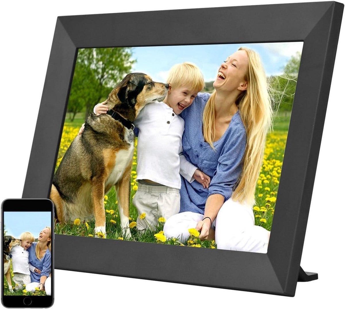 Digitale Fotolijst - Smart WiFi Frame - Herinneringen Delen - HD IPS Touchscreen - 10.1 Inch - Zwart
