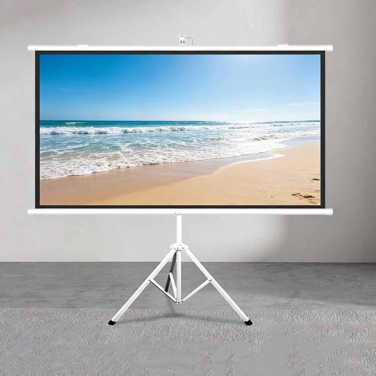 Projectiescherm Intrekbaar - Hoge Resolutie Scherm - Thuisbioscoop Presentatie - Breed Kijkveld - 40 inch 16:9 - Wit