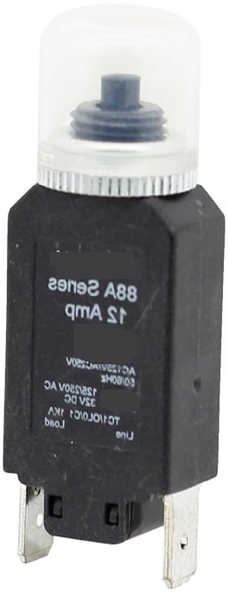 Stroomonderbreker Schakelaar - Overbelastingsbeveiliging Motorbeveiliging - Circuit Beschermen - Automatische Reset Functie - 3A tot 16A - Zwart