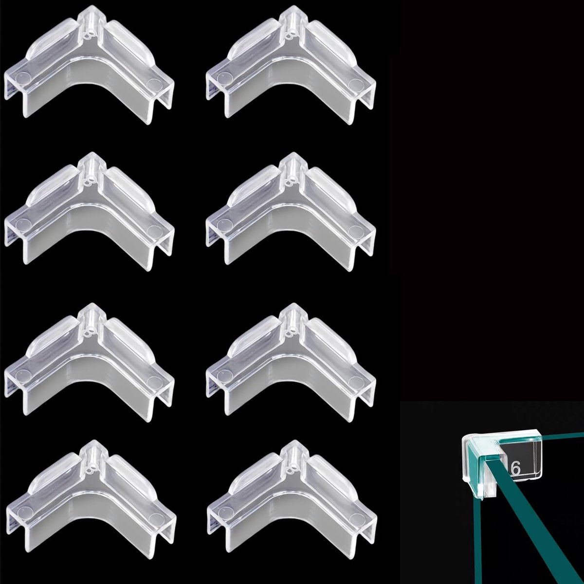 Dailygoods- Randbescherming Transparant - 8 Stuks - Hoekbescherming Aquarium - Schokabsorberend PVC - Veiligheid voor Kinderen - 6 mm Dikte