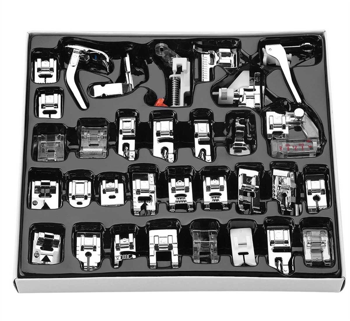 Dailygoods- Naaivoet Set 32 Stuks - Professionele Naaivoeten - Geschikt voor Singer en Huishoudelijke Naaimachines - Metaal/Plastic - Inclusief Diverse Voeten - Naaimachine Accessoires