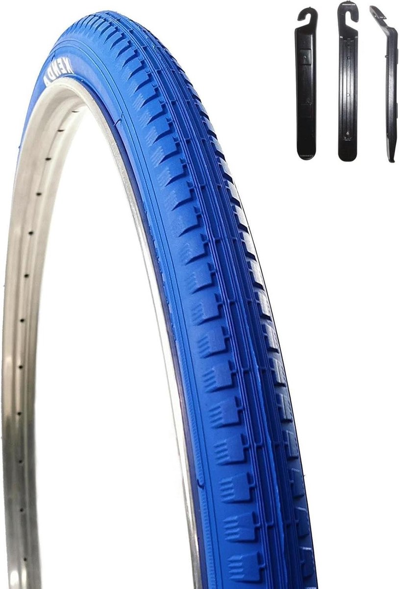Fietsband - Bicycle tire - Fietsonderhoud - Inclusief bandenlichter - 28 x 1 1/2 - Blauw