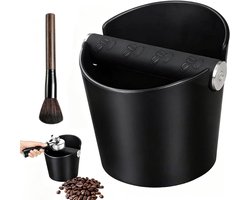 Afklopcontainer Koffie - Klopbox Espresso - Koffiezet Accessoires - Compact & Stil - 10 x 2 x 1 cm - Zwart