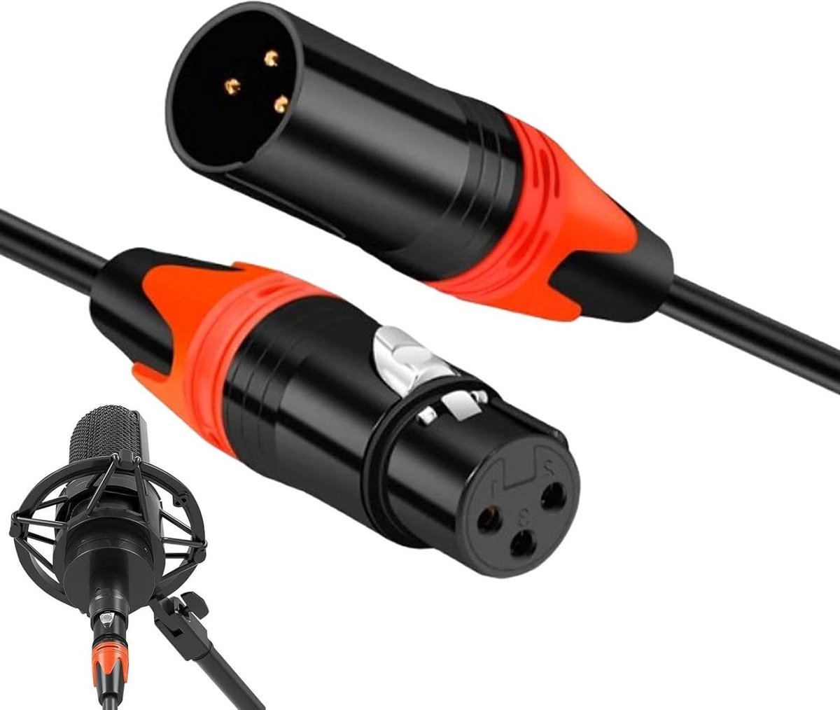XLR Kabel - Microfoonverlengkabel - Audio Aansluiten - Premium Geluidskwaliteit - 10 m - Rood