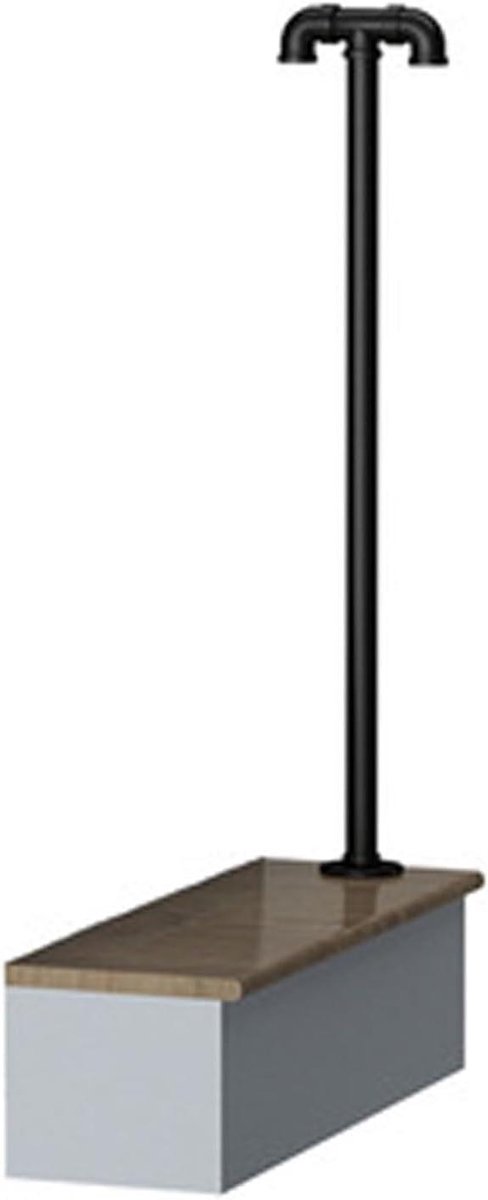 Trapleuning - Steunleuning Buis - Veiligheid Trap - Industrieel Ontwerp - 45 cm Hoog - Mat Zwart