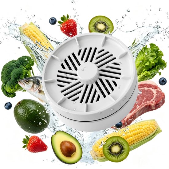 Pesticiden Reiniger - Draagbare Groente- en Fruitreiniger - 15W Krachtige Vortex - 4 Instelbare Standen - Draadloze Groentewasser - Produce Purifier - 3600mAh - Titanium Zuivering - IPX7 - Verwijder Moeiteloos Bacteriën & Pesticiden - Wit - SOLLBRY® — afbeelding 3