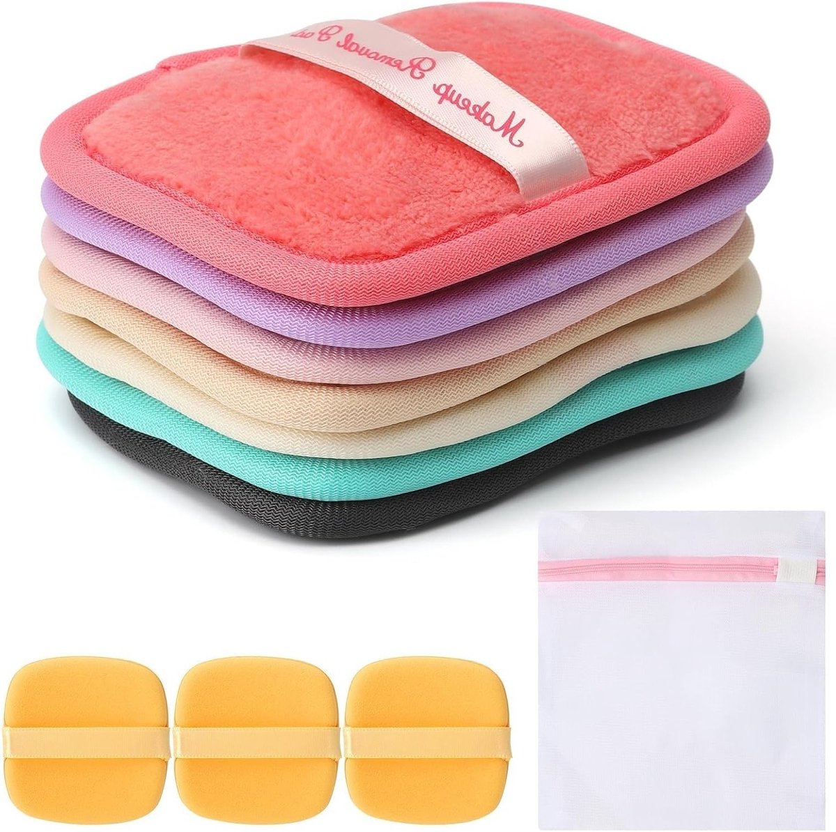 Herbruikbare Make-up Doekjes 10x12cm, Zachte en Wasbare Microfiber Coral Fleece voor Gezicht, Ogen en Lippen - Duurzaam en Milieuvriendelijk