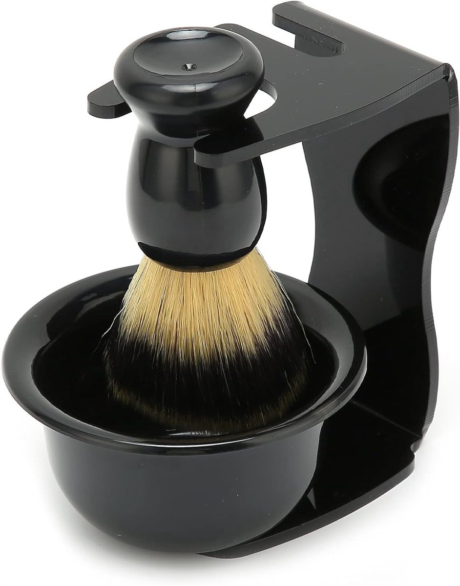 Dailygoods- Scheerset 3-delig - Scheerkwast - Scheerkom - Scheermes houder - Baardverzorging - Lichtgewicht en draagbaar - Baardverzorgingsset