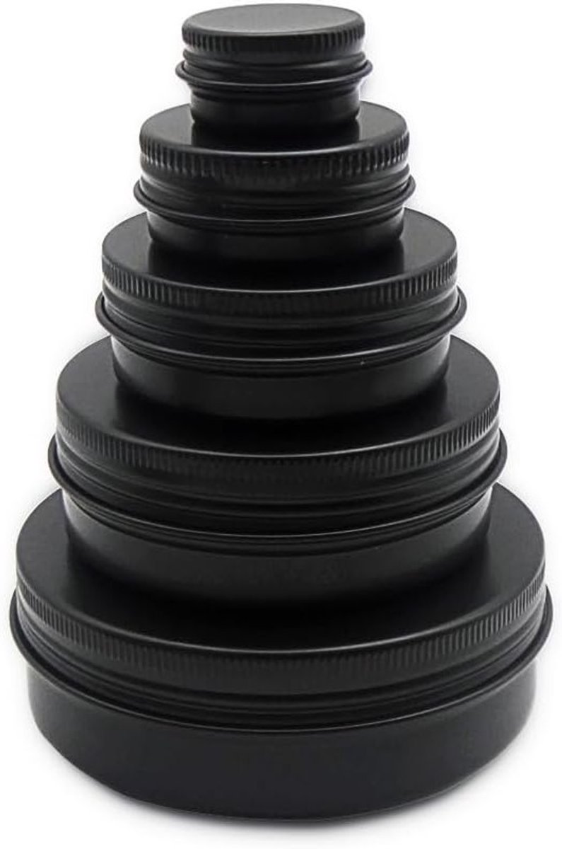 Set van 5 Lege 60ml Aluminium Blikken met Schroefdeksel - Ideaal voor DIY Lipbalsem, Crème en Kaarsen