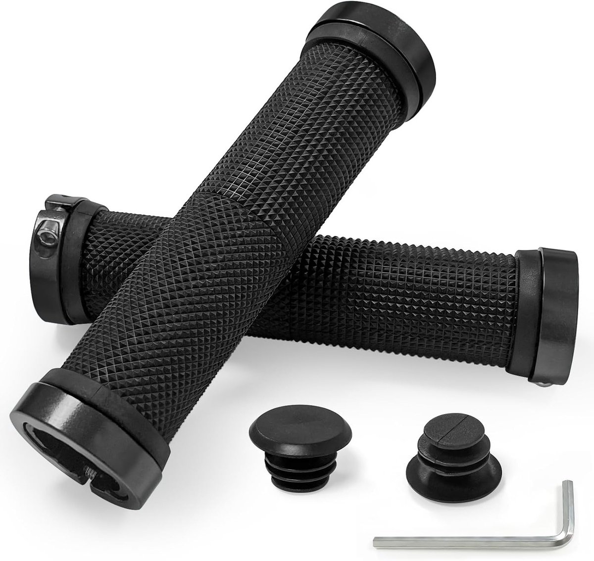 Ergonomische antislip rubberen fietshandgrepen met dubbele klem voor mountainbike en BMX, ideaal voor betere grip en comfort