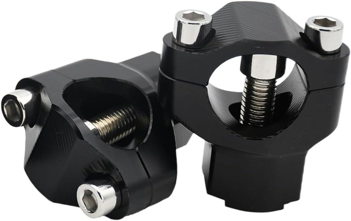 Stuurverhogers Motor - Stuurklem Adapter - Rijcomfort Verbeteren - CNC Aluminium Constructie - 28 MM - Zwart