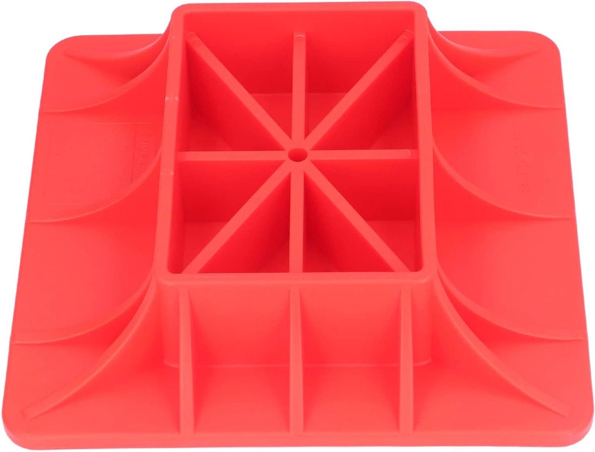 Krik Basisplaat - Hefkrik Ondersteuning - Voertuig Herstel - Voorkomt Zinken - 30x29x7 cm - Rood