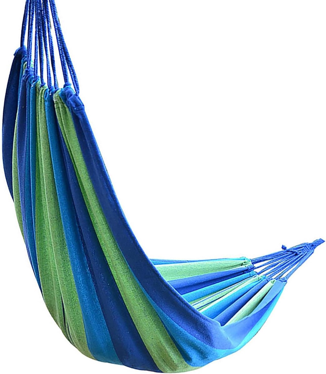 Hangmat - Reis hangmat - Ontspannen in de natuur - Inclusief draagtas - 280 x 100 cm - Blauw
