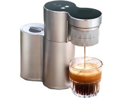 Draagbaar Koffiezetapparaat - Mini Espresso Machine - Koffie Zetten Onderweg - Volledig Automatisch - 100 Milliliter - Zilver
