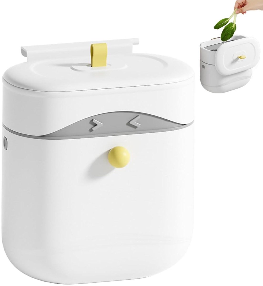 Wand Vuilnisbak - Hangende Prullenbak - Ruimte Besparen - Opvouwbaar Ontwerp - 9 Liter - Wit