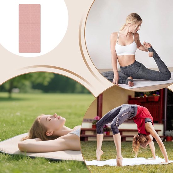 Yogamat - Fitnesspad - Vloertraining - Antislip ontwerp - 6 mm dik - Lichtroze van Yogamat — afbeelding 3