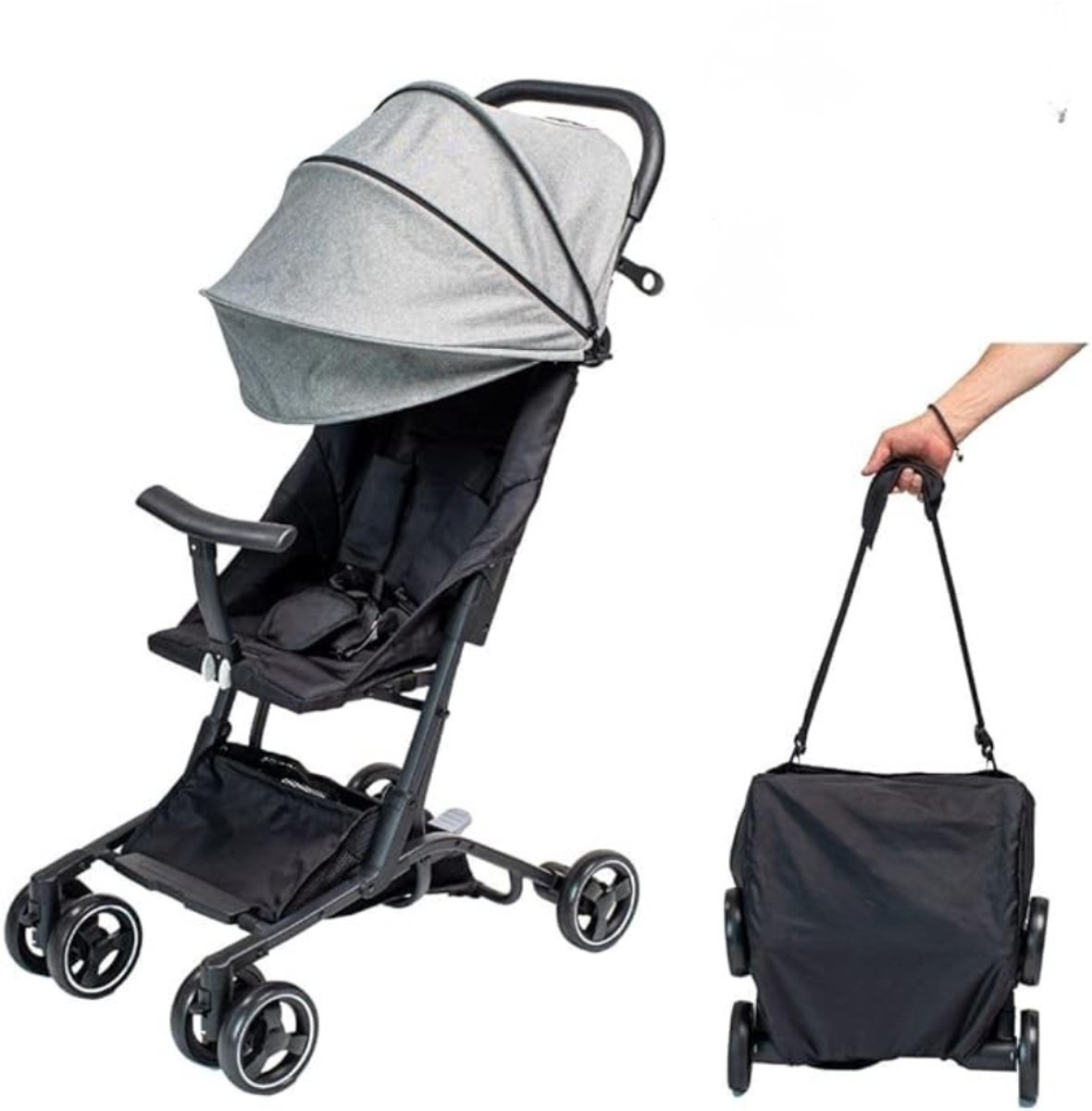 Verte Reisbuggy - Lichtgewicht Reisbuggy in Handbagageformaat – Compact Opvouwbaar – Geschikt voor Kinderen tot 22 kg – Griks