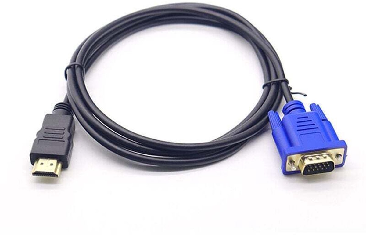 Kabels en adapters voor videobewaking: HDMI naar VGA 1080P-converterkabel, HDMI naar VGA-adapter, 1,8 meter (chip niet inbegrepen)