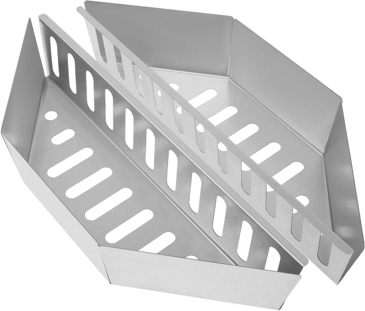 Houtskool Manden - Briket Houder - Buiten Koken - Set van 2 - 385 cm - Zilver