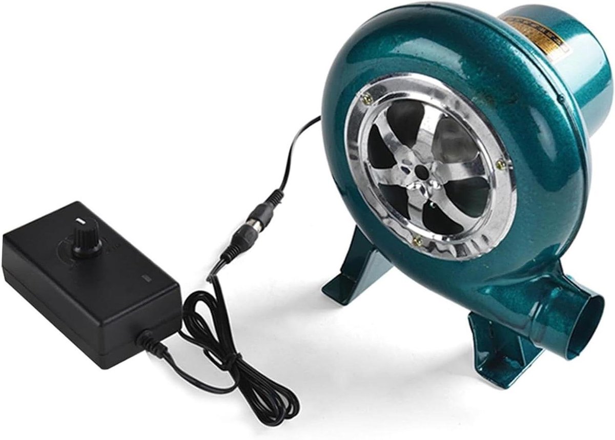 Elektrische Luchtventilator - Compacte Ventilator - Barbecue Aanmaken - Variabele Snelheid - 100 W - Groen