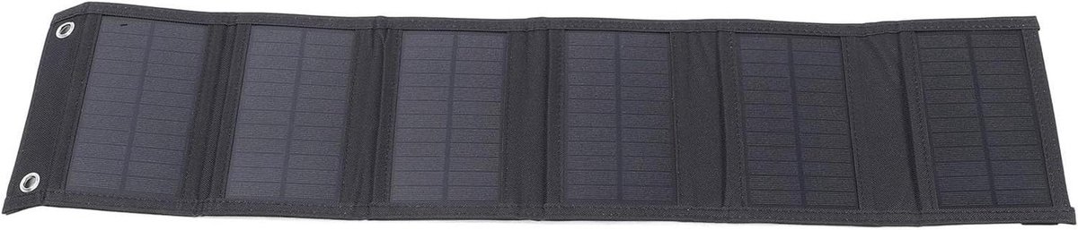 Draagbare Zonnepaneelkit - Opvouwbare Zonnelader - Buiten Opladen - Hoog Rendement - 15W - Zwart