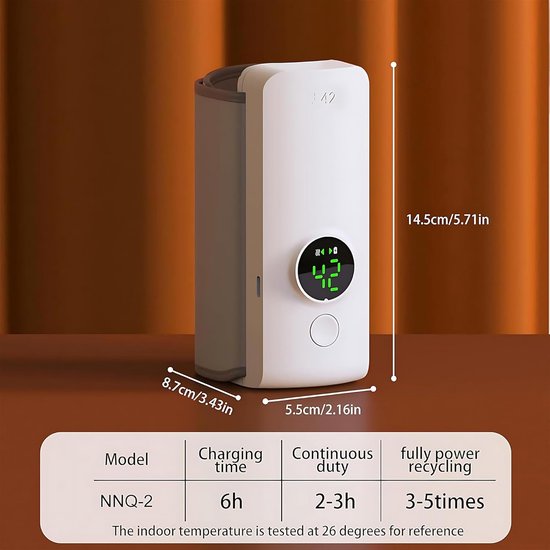 Draagbare Flessenwarmer voor Melk, Elektrische Flessenwarmer voor Moedermelk, 6000mAh Reisflessenwarmer, Draadloze Draagbare Flessenwarmer voor op Reis, Flessenwarmer voor Onderweg — afbeelding 2