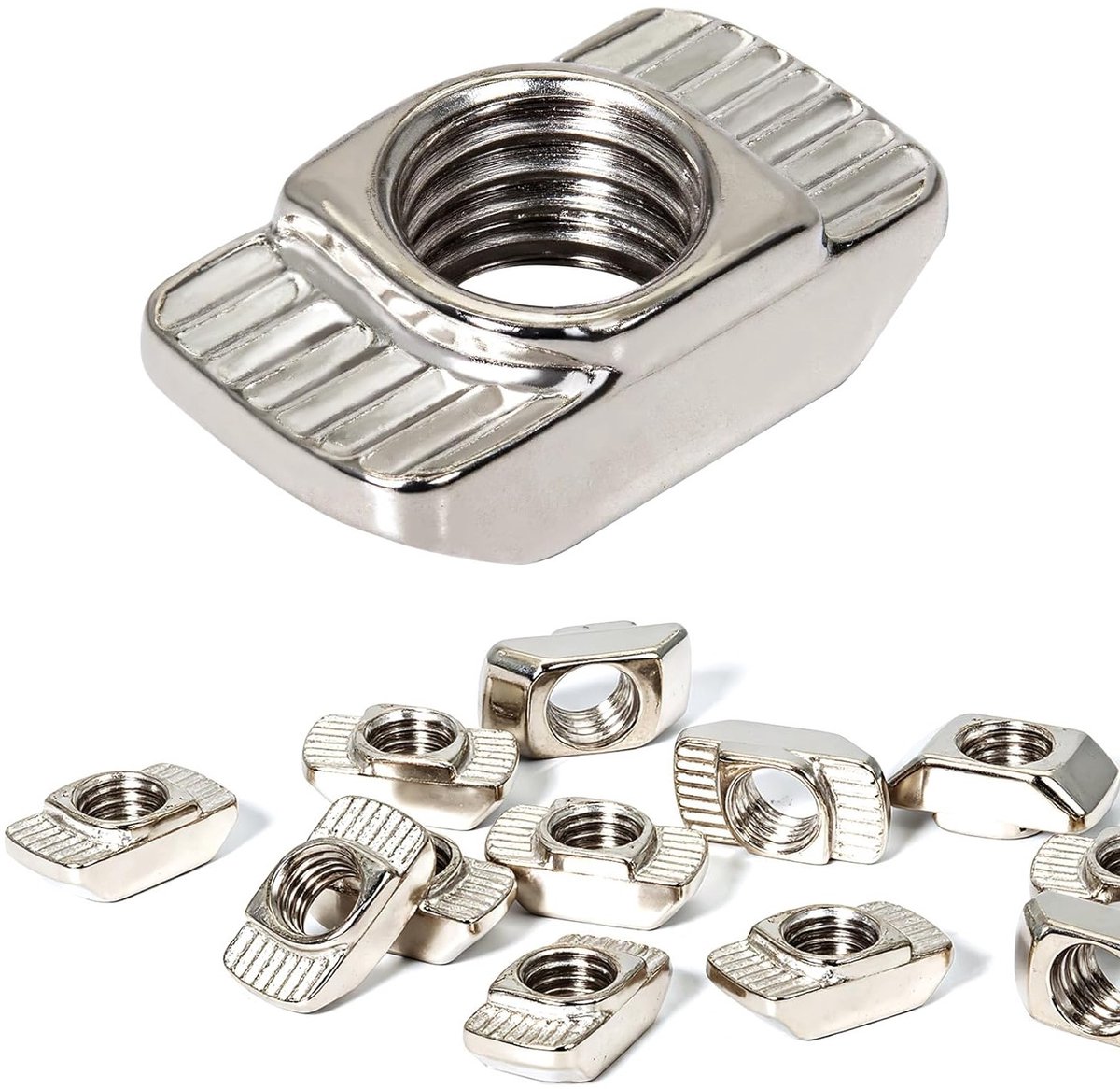 80 stuks geslotene moeren voor hamerkop, 10 mm en M8 schroefdraad, carbon staal, geschikt voor 4040 aluminium profiel en T-slot toepassingen