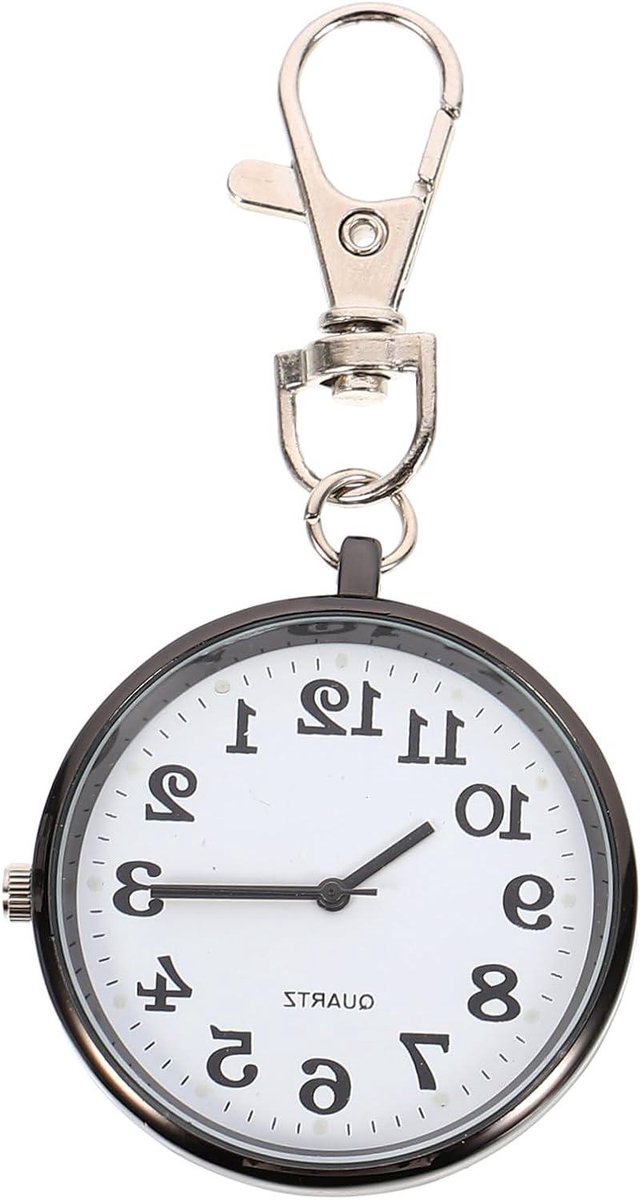Digitale Zakhorloge - Verpleegster Horloge - Medisch Gebruik - Draaibare Bevestiging - 8 cm Lengte - Zwart