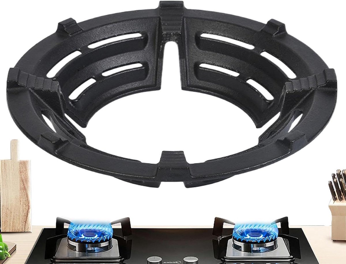 Wok Ring - Kookring Keuken - Stabiel Koken - Hittebestendig IJzer - 26.1cm - Zwart