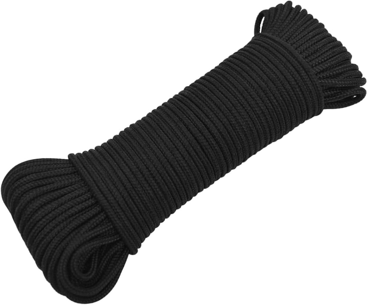 Bootstouw - Vastzetkoord - Maritiem Gebruik - Weerbestendig Polypropyleen - 4 mm x 250 m - Zwart