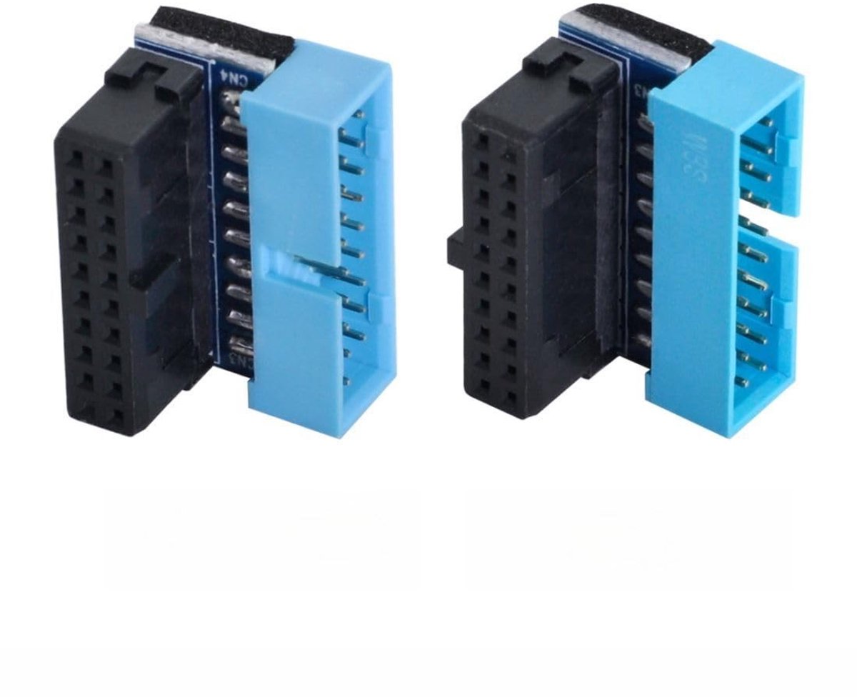 Innovra - 2 Pack Moederbord USB 3.0 19/20pin Aansluitadapter met 90 Graden Hoek