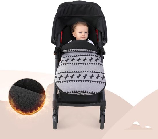 Voetzak Kinderwagen - Baby Dekje - Winterse Wandelingen - Waterdicht & Winddicht - 90x42 cm - Zwart — afbeelding 2