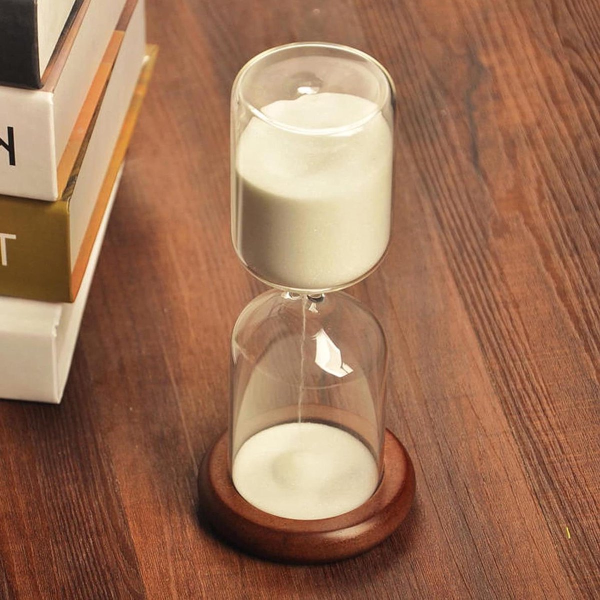 Zandloper - Zandtimer - Tijd Meten - Handgeblazen Glas - 30 Minuten - Wit
