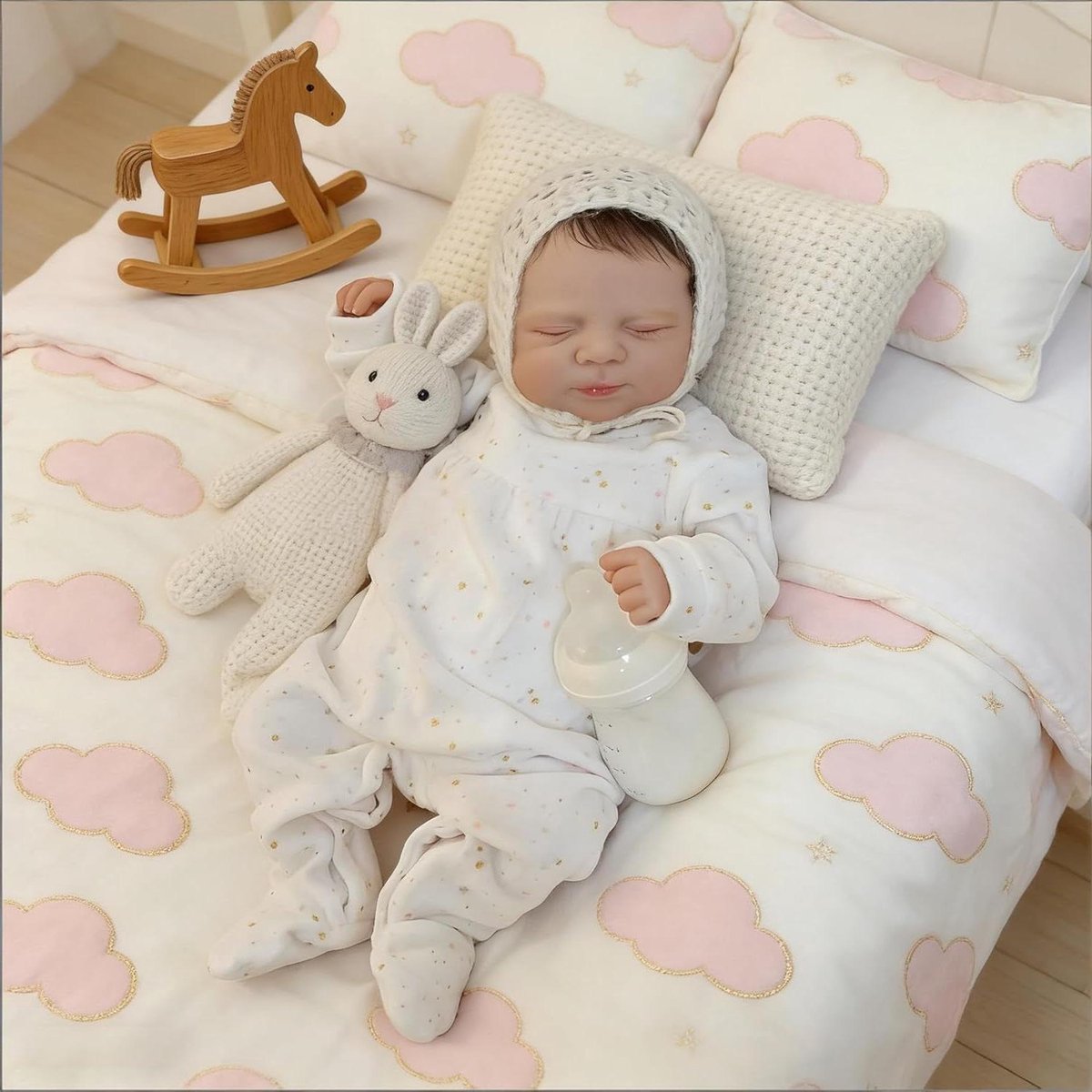 Realistische Reborn Babypoppen Siliconen Full Body Jongen 18 Inch Slapen Echte Leven Baby Poppen, Zachte Vinyl Siliconen Baby's Pop Levensechte Pasgeboren Babys Pop voor Leeftijd 3+