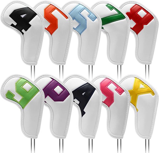 Waterdichte PU-lederen Golfclub Hoezen - 10 stuks - Golf Accessoires - Nummer Golfijzeren Hoesjes — afbeelding 4