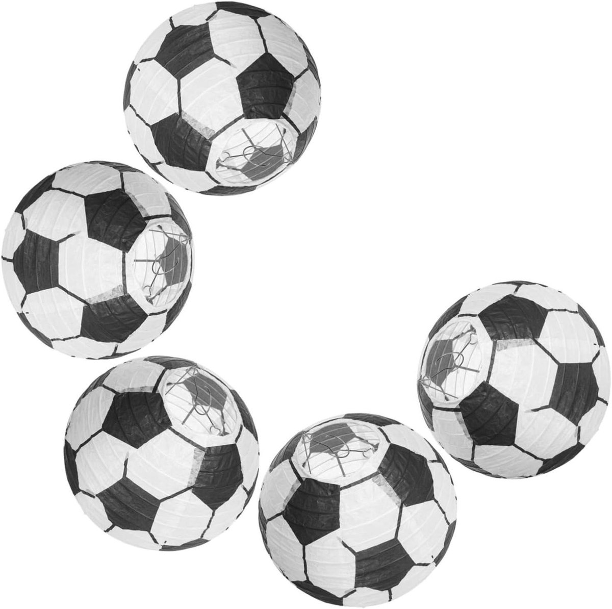 Voetbal Lantaarns - Papieren Decoratie - Feest Versieren - Duurzame Prints - 25 cm - Meerkleurig