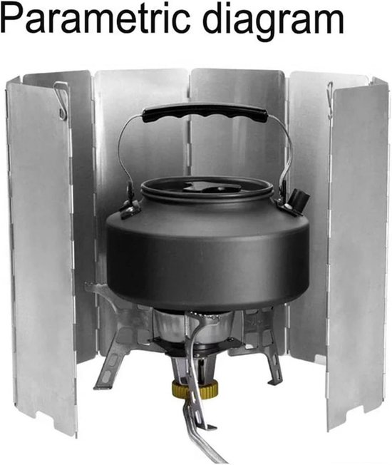 Camping Kook Windscherm - Opvouwbaar Windscherm - Buiten Koken - Efficiënte Vlamstabiliteit - 9 Borden Mini - Zilver van Camping — afbeelding 5