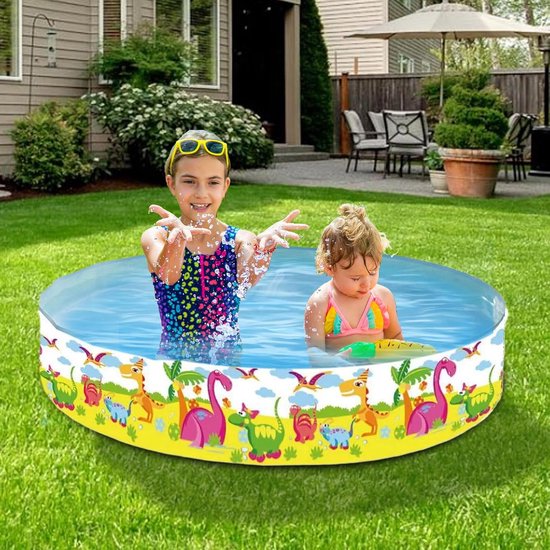 Baby zwembad - Opblaasbaar bad - Buiten spelen - Krasvrije structuur - 120 x 25 cm - Blauw — afbeelding 2