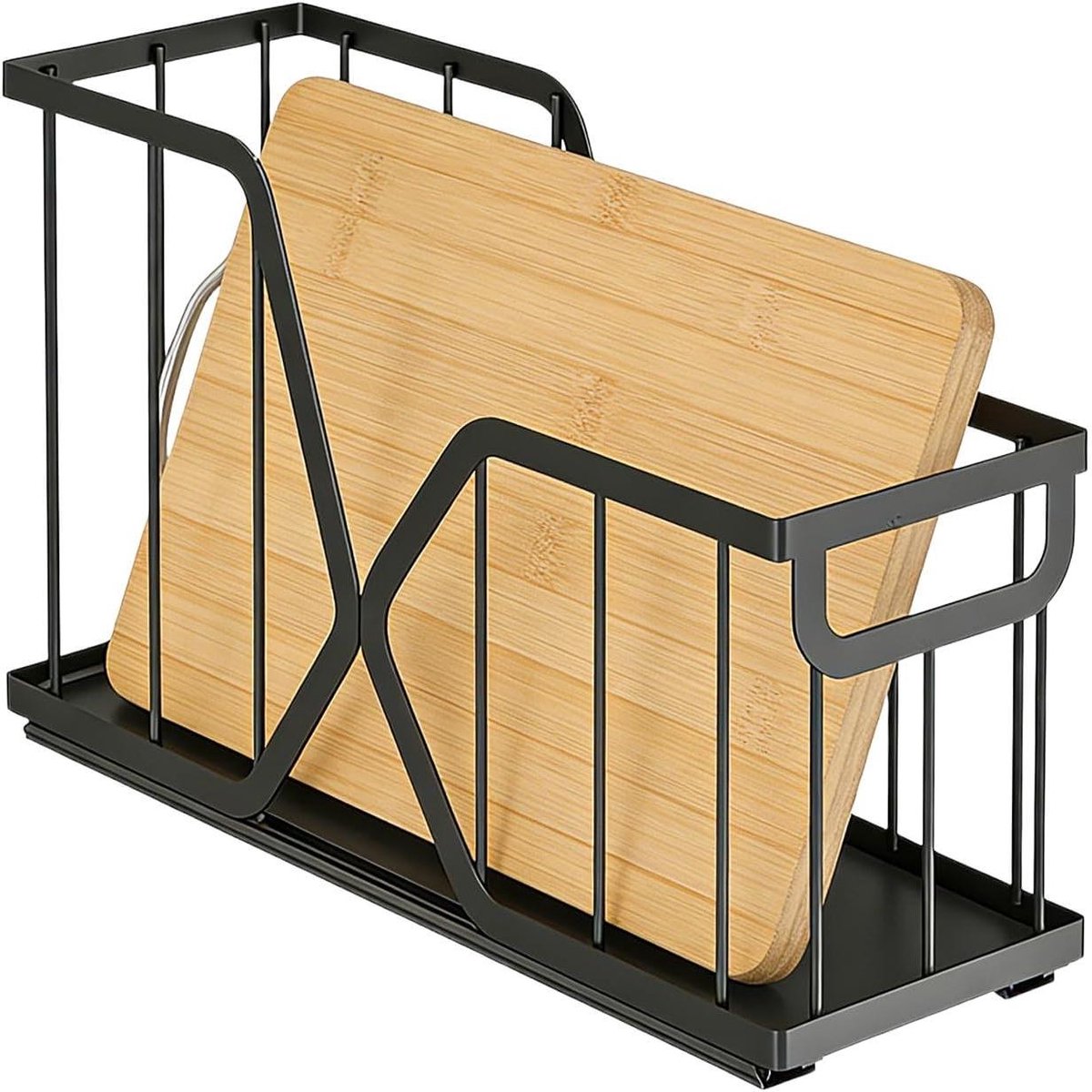 Kast organizer - Opbergrek metaal - Ruimte besparen - 2 verdiepingen - 42 x 14 x 26 cm - Zwart