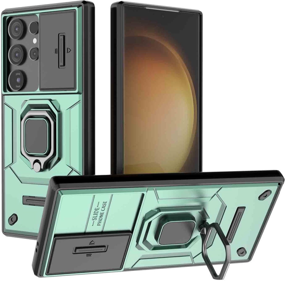 Cosensi - Dailygoods - Dubbellaags Hoesje voor Smartphone met Ringhouder