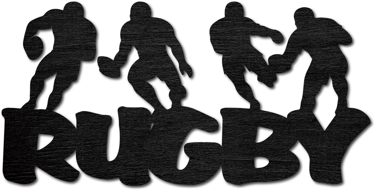 Cosensi - Dailygoods - Houten Rugby Uitsparing Muurdecoratie voor Sportliefhebbers