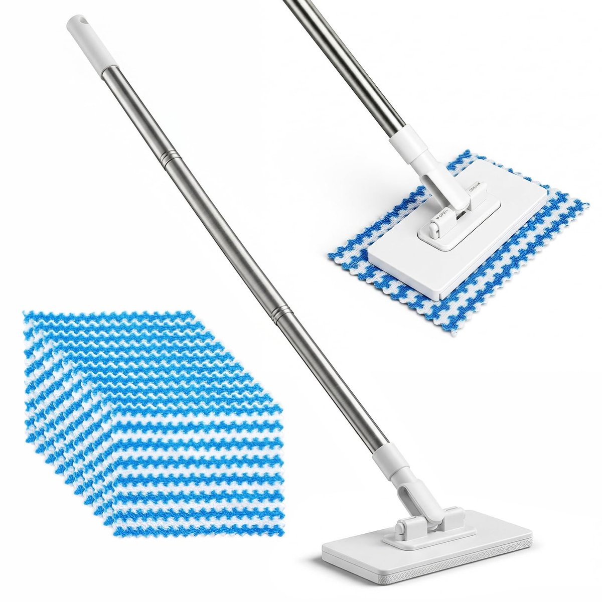 Cosensi - Dailygoods - Dweilmop met Drukklemsysteem en 10 Microvezeldoeken